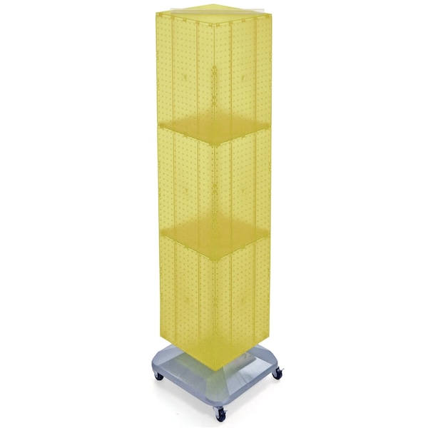 Four-Sided Pegboard Tower Revolving Display Panel Size 14"W x 60"H